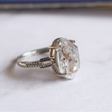 画像4: 【1点もの・C】フリーサイズ　大粒　ニューヨークハーキマーダイヤモンドクォーツ　結晶　Silver925リング（指輪）  (4)