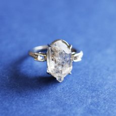 画像1: 【1点もの・C】フリーサイズ　大粒　ニューヨークハーキマーダイヤモンドクォーツ　結晶　Silver925リング（指輪）  (1)